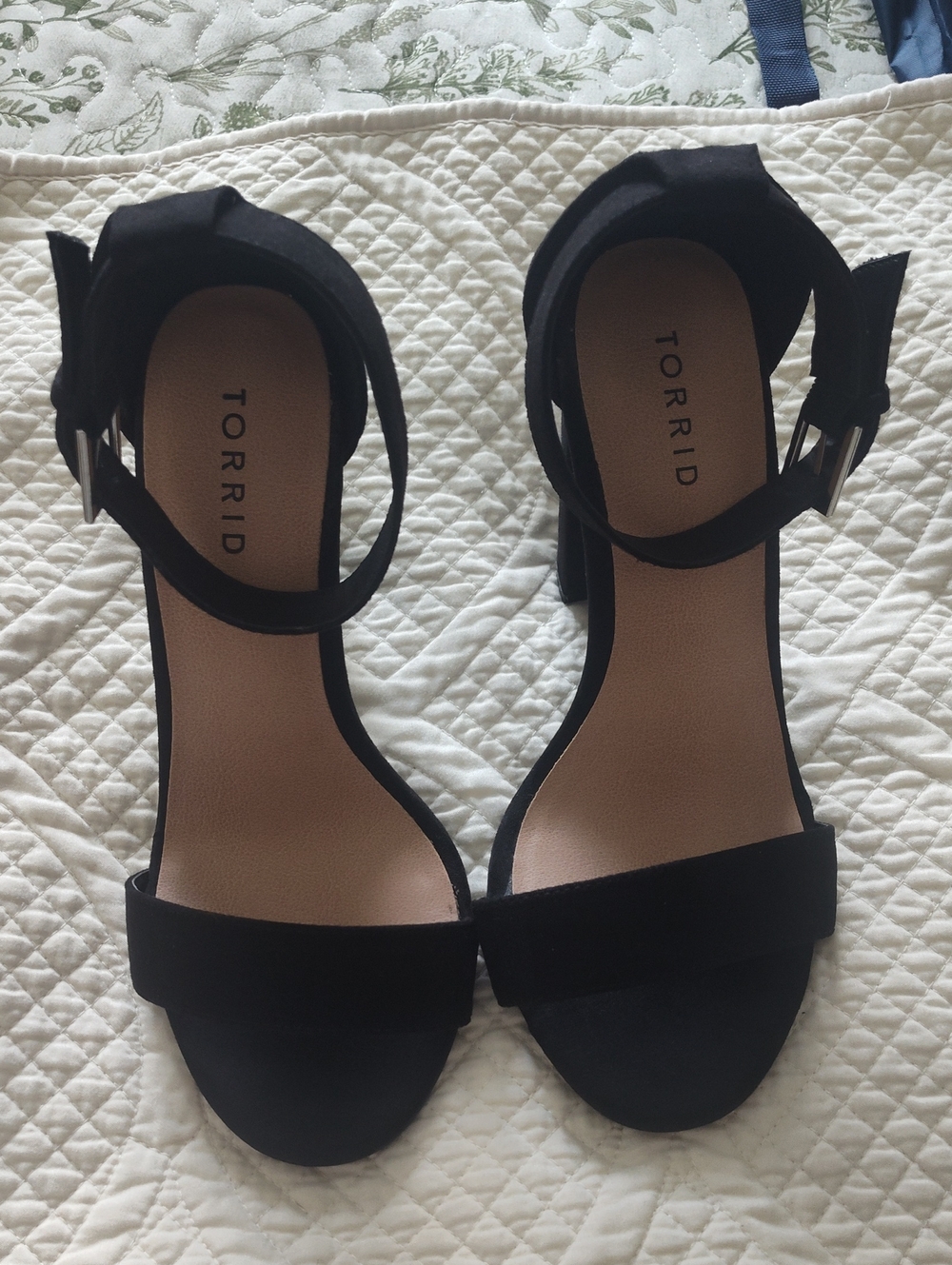 torrid Black Open-Toe Ankle Strap Block Heels
